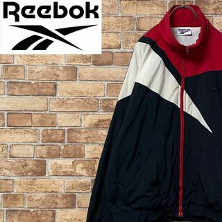 90's Reebok リーボック ボアフリース ジャケット ネイビー ロゴ