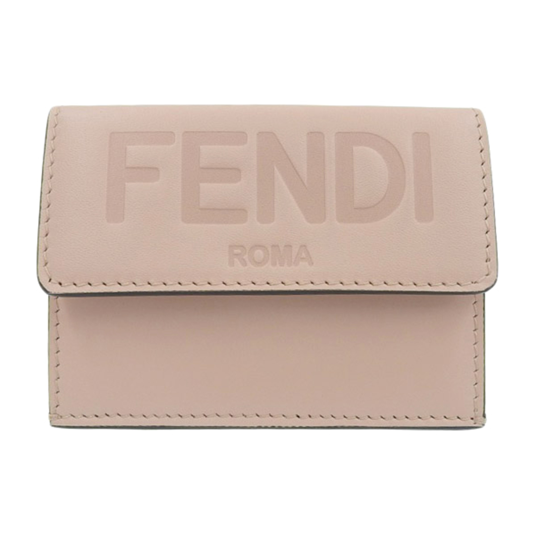 FENDI - 【中古】FENDI フェンディ レザー ロゴ 三つ折り コンパクト ...