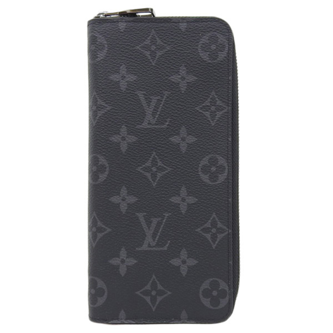 【中古】LOUIS VUITTON ルイヴィトン エクリプス ジッピーウォレット ヴェルティカル ラウンドファスナー 長財布 M62295 ブラック  gy | フリマアプリ ラクマ