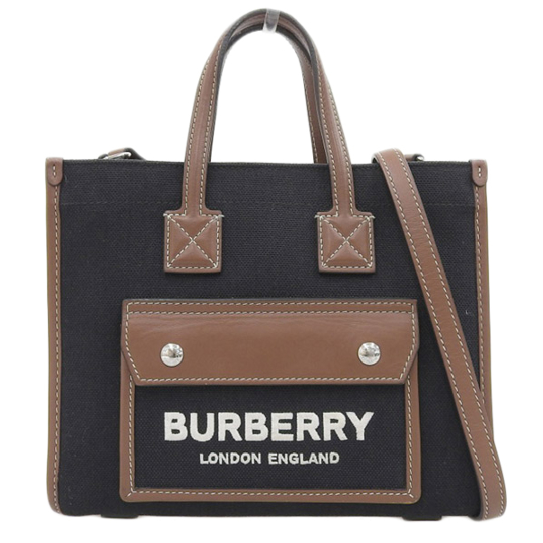 BURBERRY - 【中古】BURBERRY バーバリー キャンバス レザー ロゴ 2WAY