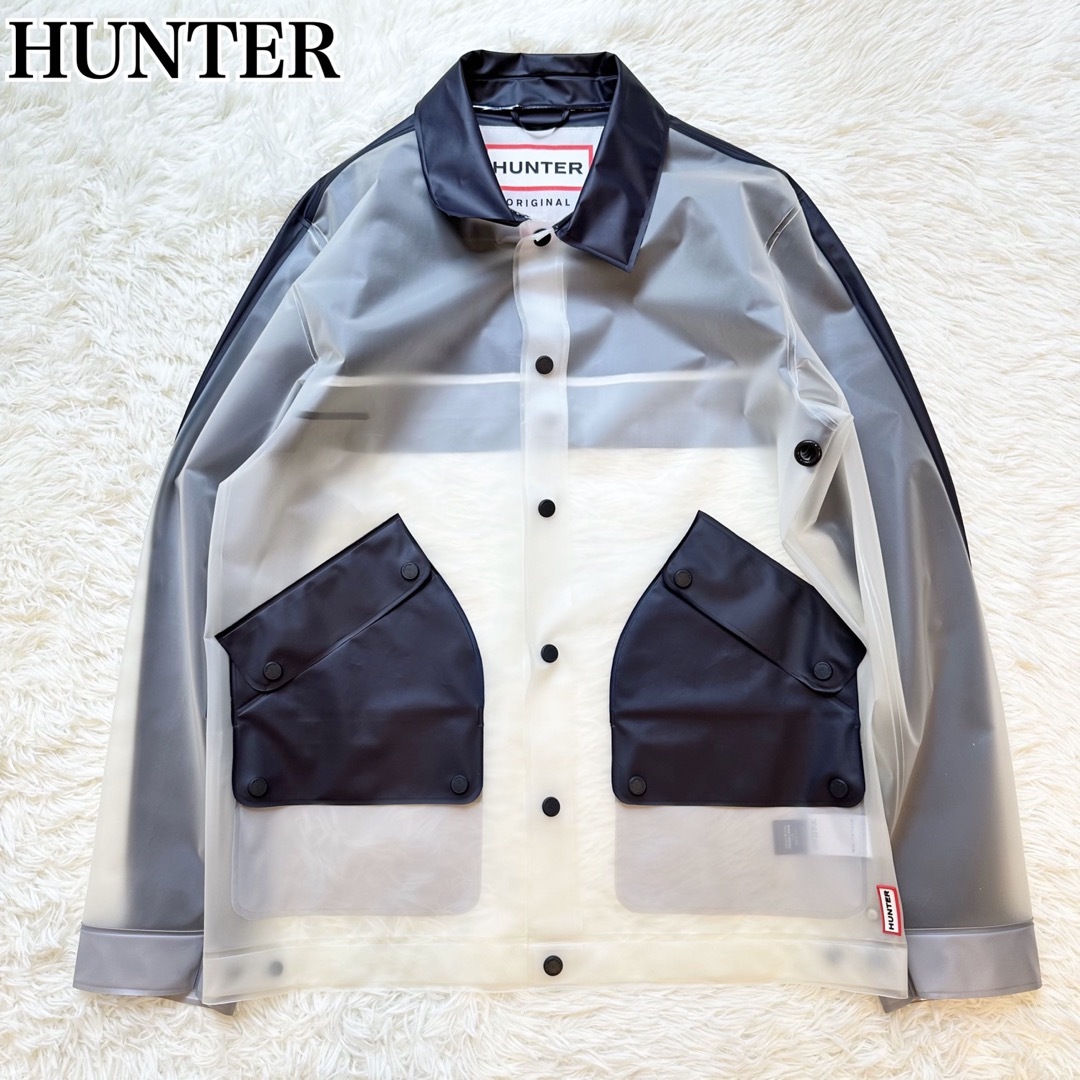 HUNTER レインコート レインジャケット 撥水コート ストレッチ 透け感 S