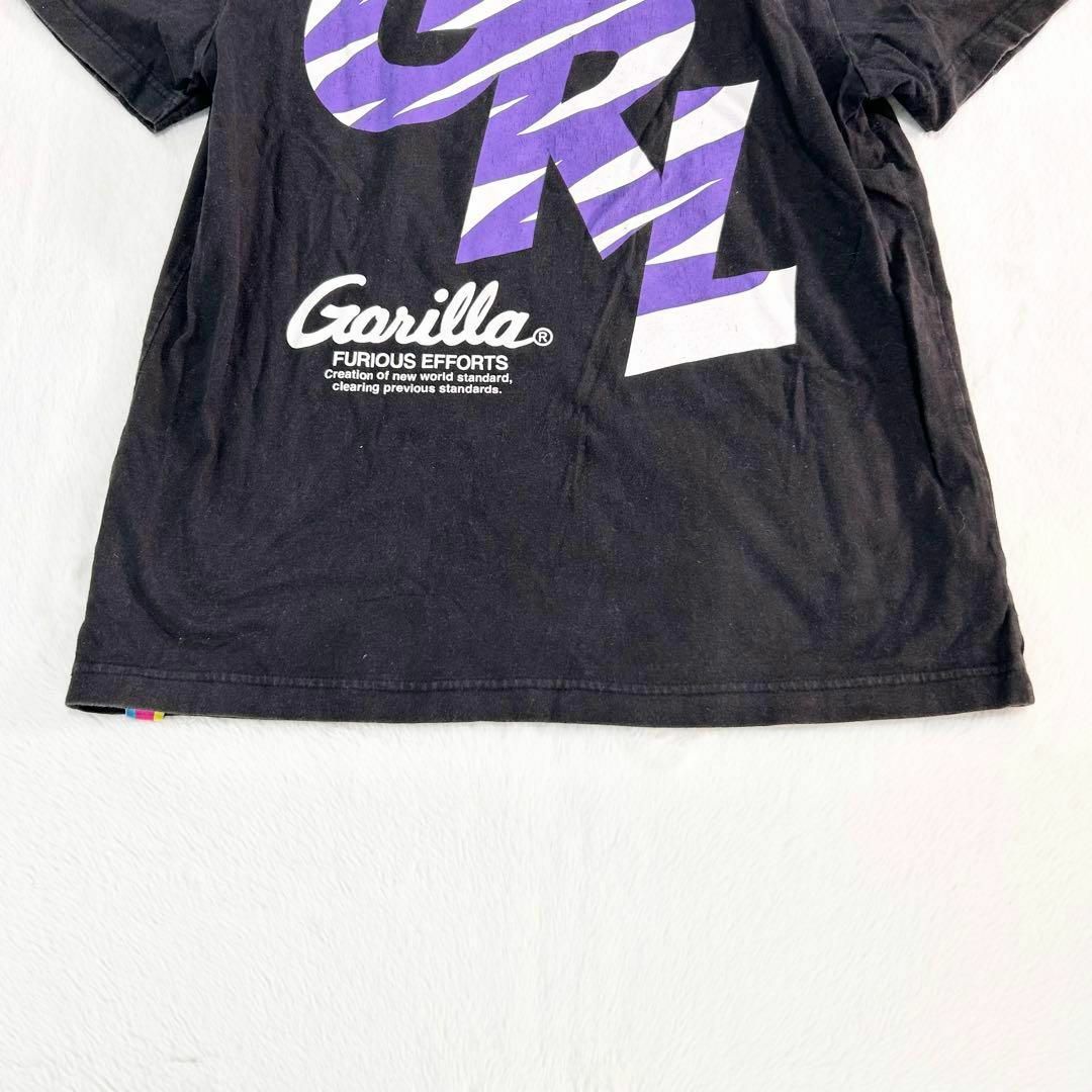 gorilla(ゴリラ)のF965【ビッグプリントTシャツ／黒】Ｌ（ゴリラ）クルーネック　綿コットン100 メンズのトップス(Tシャツ/カットソー(半袖/袖なし))の商品写真