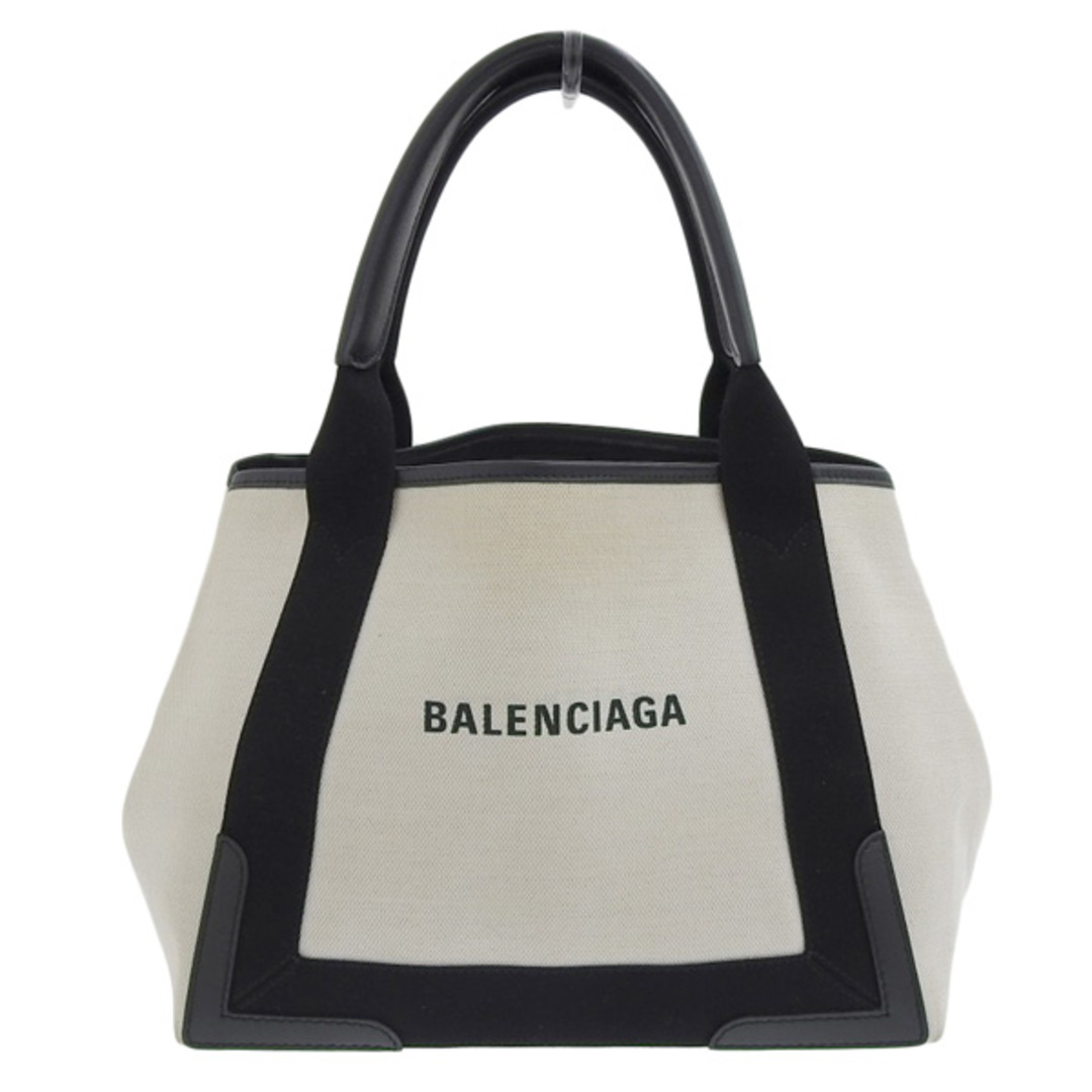 Balenciaga バレンシアガ キャンバス ネイビーカバスS トートバッグ 339933 アイボリー/ブラック gy