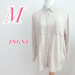 イング(INGNI)のINGNI イング　長袖シャツ　ベージュ　M　カジュアル　きれいめコーデ(シャツ/ブラウス(長袖/七分))