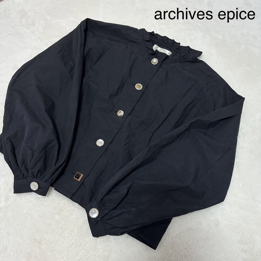 archives(アルシーヴ)の【archives epice】シャツ　トップス　黒　M レディースのトップス(シャツ/ブラウス(長袖/七分))の商品写真