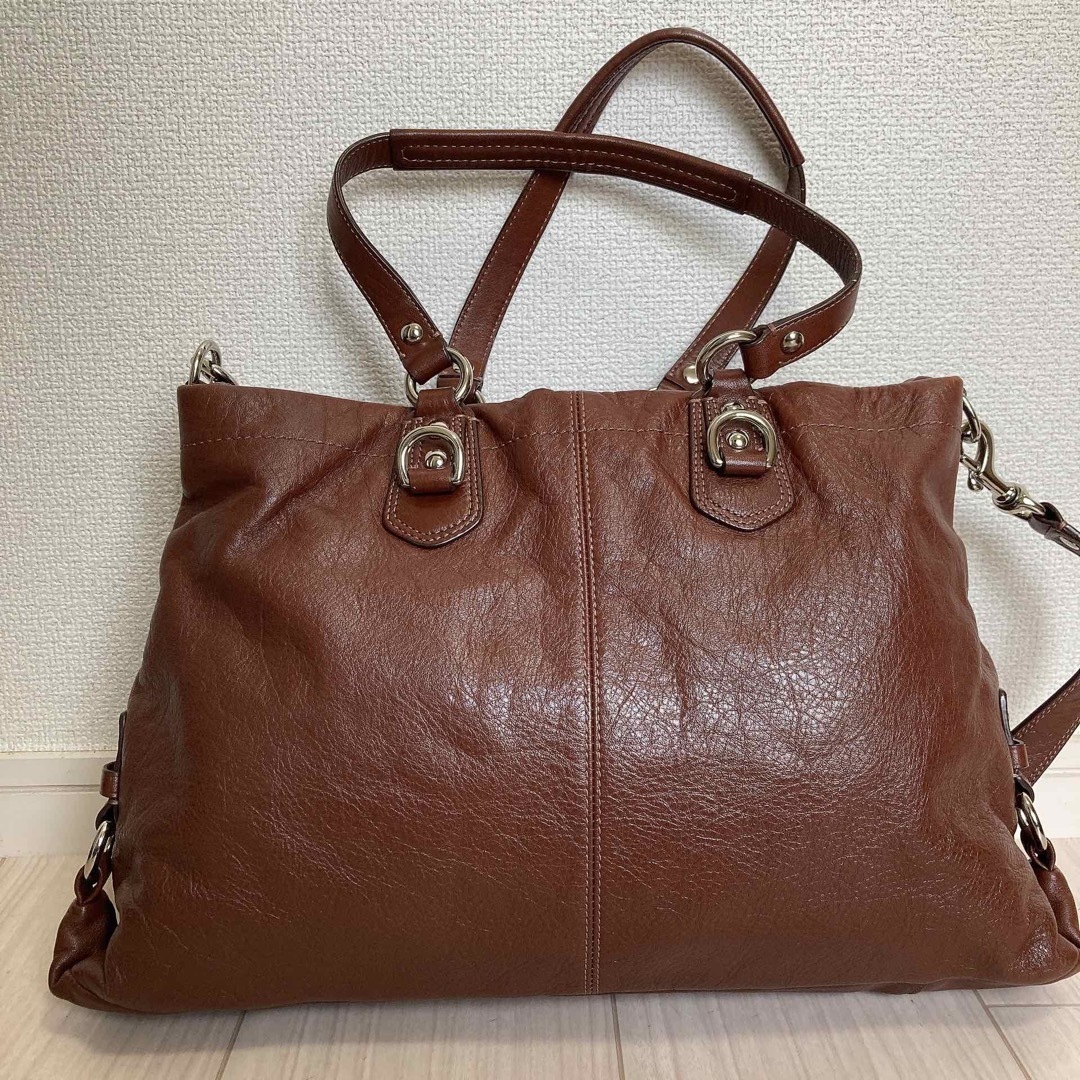 美品 COACH コーチ レディース ビジネスバッグ ショルダーバッグ 牛革製