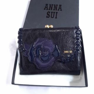 ANNA SUI - ブラック アナスイ ANNA SUI がま口 折り 財布 ガマ口