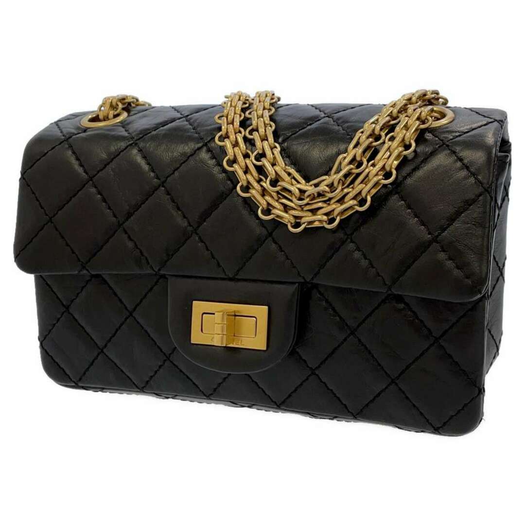 シャネル ショルダーバッグ 2.55 ミニフラップ エイジド カーフレザー AS0874 CHANEL バッグ 黒