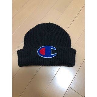 チャンピオン(Champion)のチャンピオン Champion ニット帽 黒 ビッグロゴ(ニット帽/ビーニー)