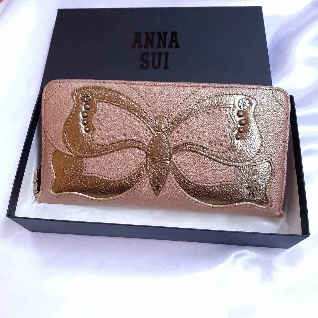 【新品未使用】ANNA SUI 財布 蝶バタフライ アナスイ ラウンドファスナー