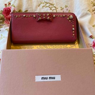 ミュウミュウ(miumiu)の#ミュウミュウ#財布&L字#ビジュー&クリスタル(財布)