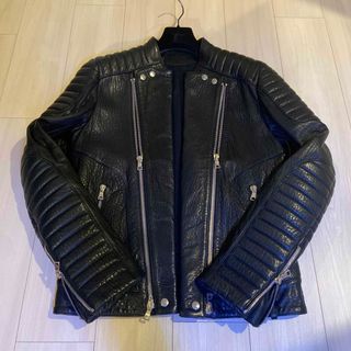 バルマン(BALMAIN)の極美品☆ BALMAIN 牛革 定番レザージャケット☆バルマン(着画あり)(レザージャケット)