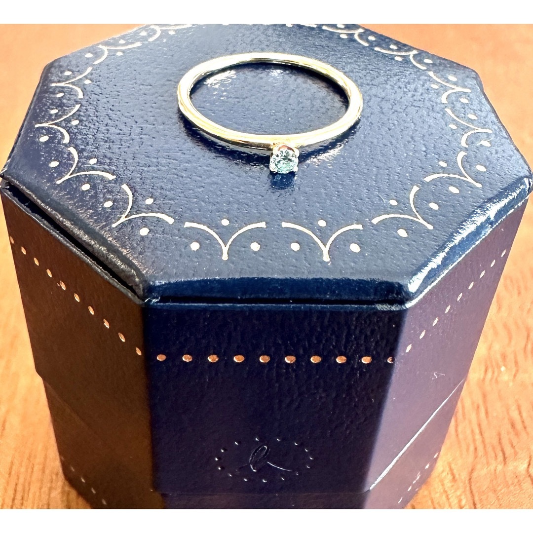GARNI(ガルニ)の値下げ　GARNI ガルニ 10KG ブルー　ダイヤモンド ピンキーリング　美品 レディースのアクセサリー(リング(指輪))の商品写真