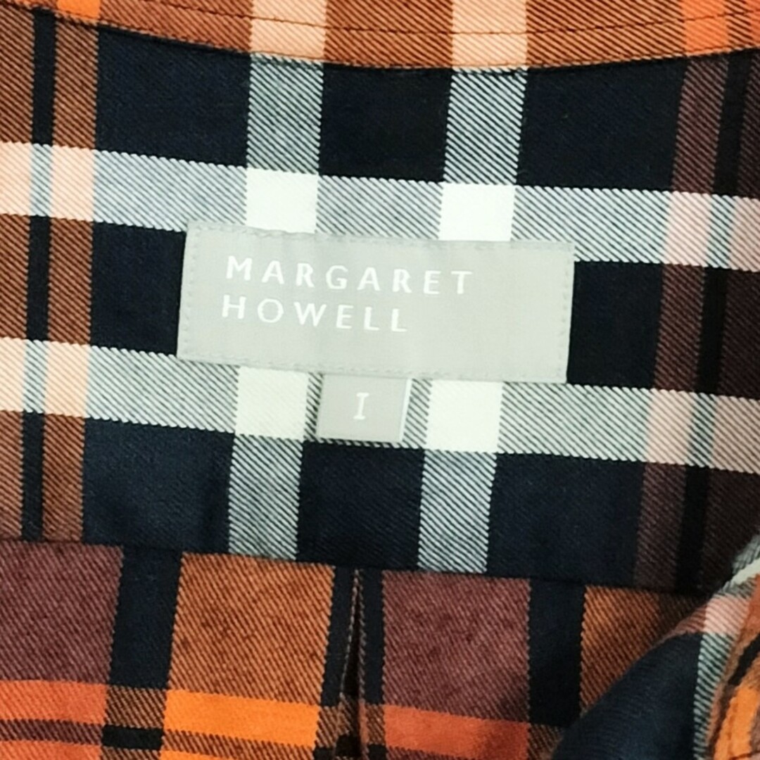 MARGARET HOWELL - MARGARET HOWELL ORANGE TARTAN シャツワンピース