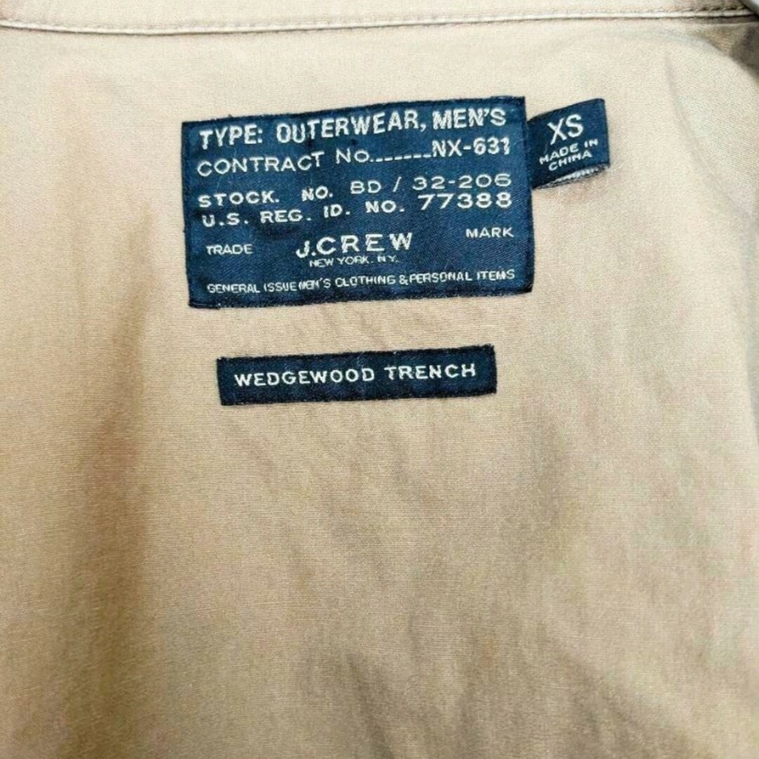 【送料無料メンズ】J.CREW WEDGEWOOD TRENCH　コート　XS