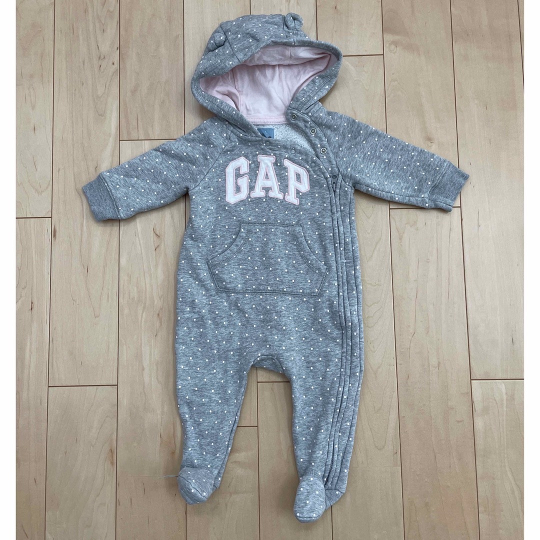 babyGAP(ベビーギャップ)のカバーオール　babyGAP ベビー　60 耳付き　裏起毛 キッズ/ベビー/マタニティのベビー服(~85cm)(ジャケット/コート)の商品写真