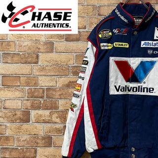 ナイロンジャケット  USA製 ネイビー　メンズL 企業　Valvoline