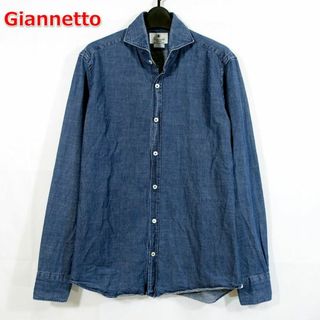 giannetto ジャンネット オックスフォードワイドカラーシャツ ブルー-