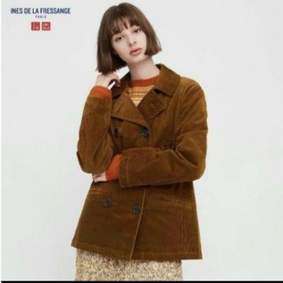 ユニクロ(UNIQLO)の【送料無料レディース】UNIQLO INES コラボ　コーデュロイピーコート　M(ピーコート)