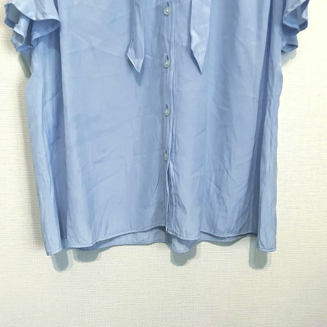 K619 SODA sis ブラウス トップス 水色 半袖 38 無地 シンプル レディースのトップス(シャツ/ブラウス(半袖/袖なし))の商品写真