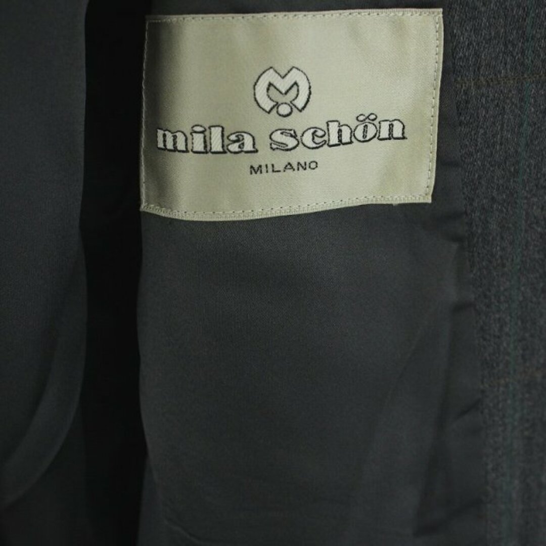 mila schon(ミラショーン)のmila schon ステンカラーコート チェック 96-5 A5 M グレー メンズのジャケット/アウター(ステンカラーコート)の商品写真