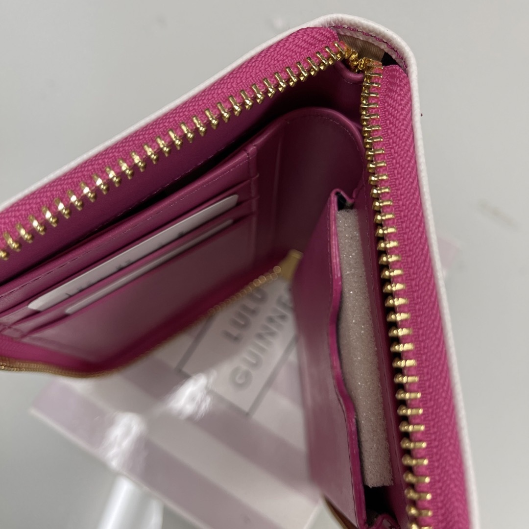 LULU GUINNESS(ルルギネス)の新品☆ルルギネス☆LGキャンディーコンパクトジップ財布　ストライプ　ピンク レディースのファッション小物(財布)の商品写真