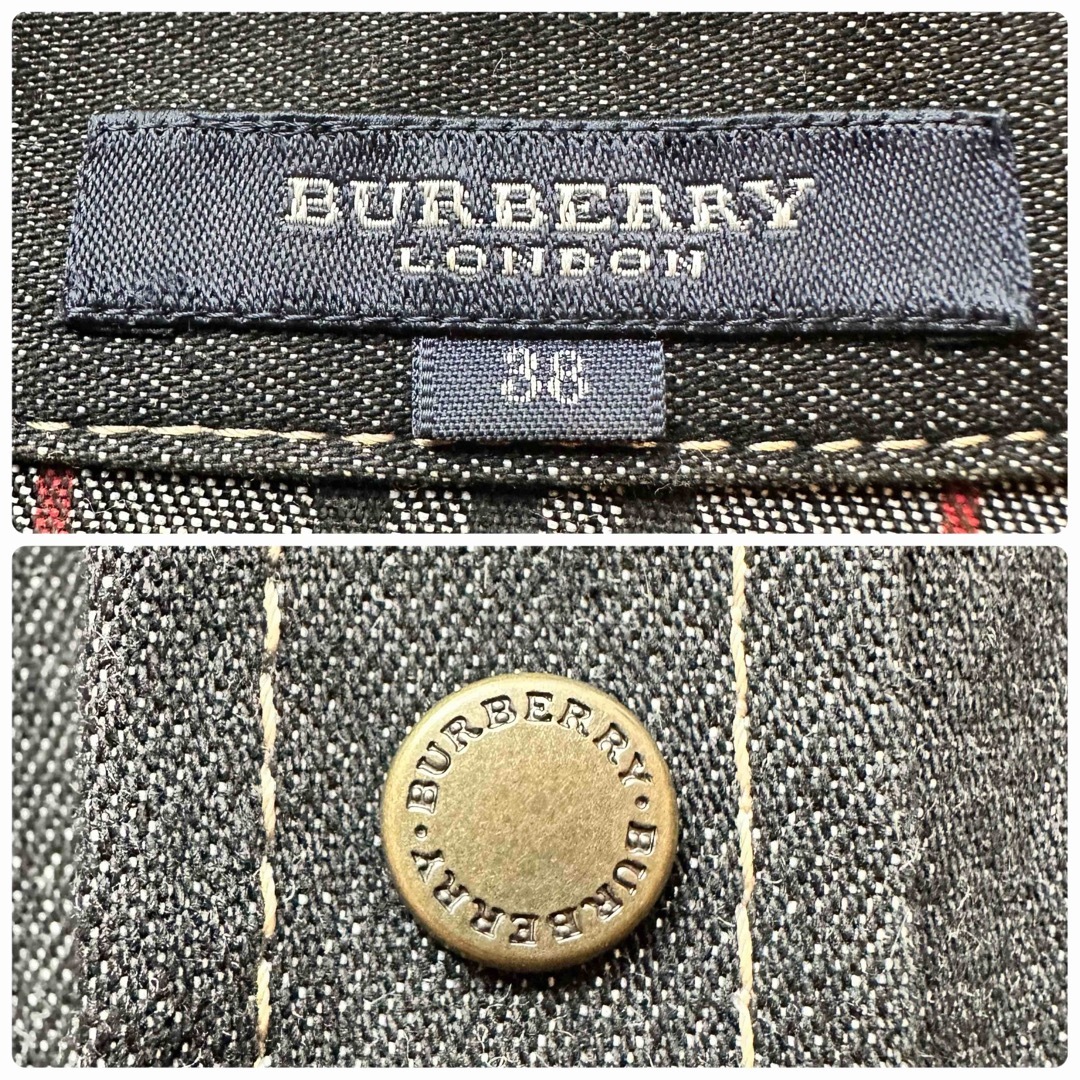 BURBERRY(バーバリー)のBURBERRY LONDON デニムジャケット ノバチェック ストレッチ 38 レディースのジャケット/アウター(Gジャン/デニムジャケット)の商品写真
