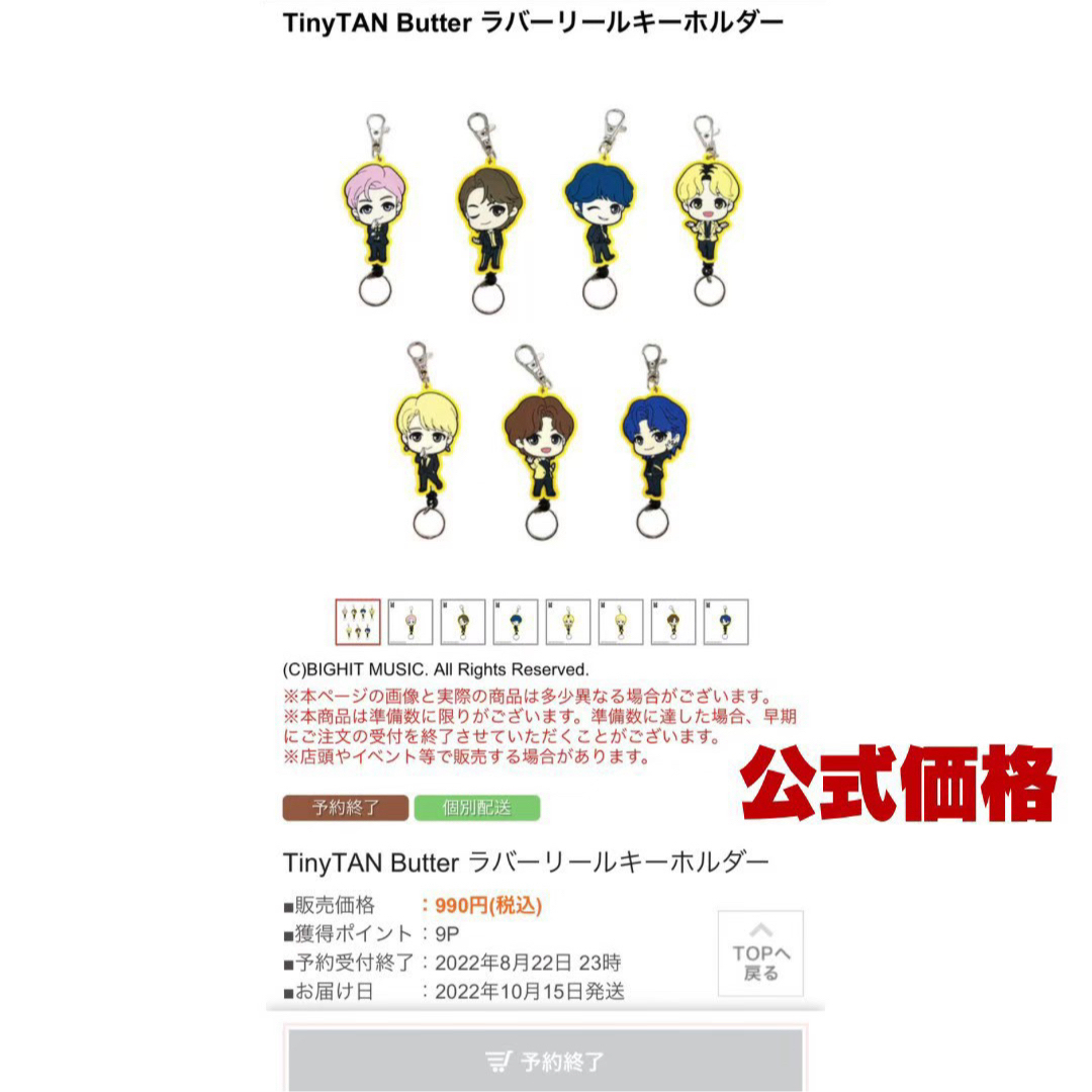 防弾少年団(BTS)(ボウダンショウネンダン)のBTS Tiny TAN キーホルダー ジミン ジン 2点セット 公式 エンタメ/ホビーのCD(K-POP/アジア)の商品写真