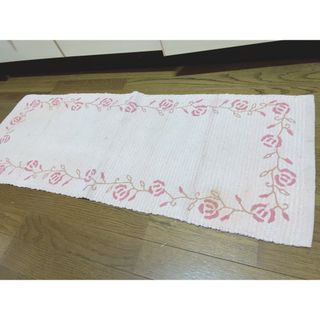 ピンク薔薇柄　 FrankFrank好き　キッチンマット　バスマット　激レア　(キッチンマット)