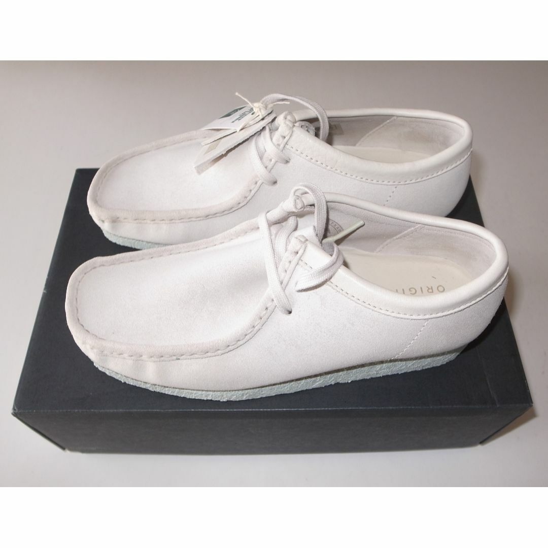 UK624cmClarks クラークス WALLABEE ワラビー white UK6 24