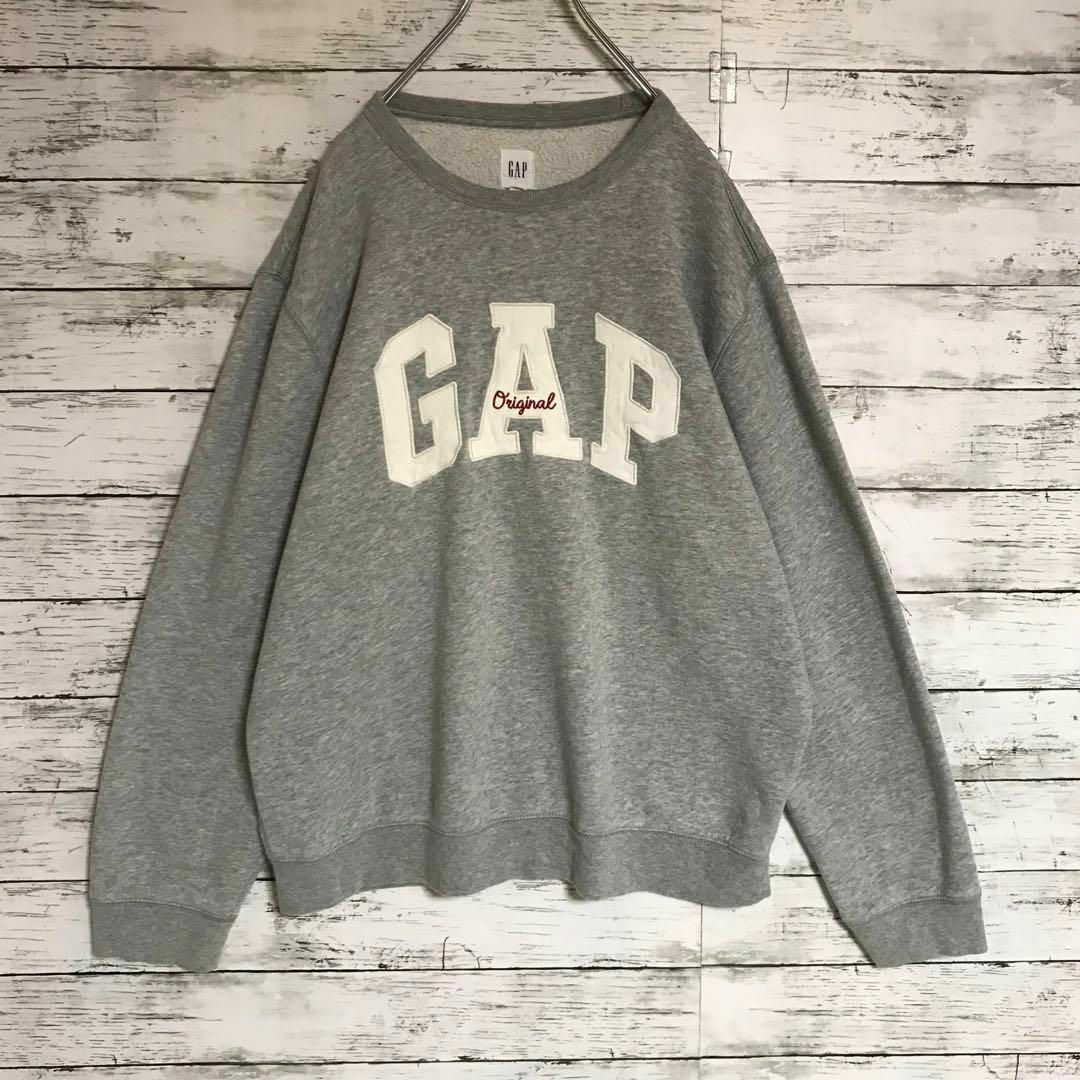 GAP(ギャップ)の【人気Ｌサイズ】ギャップ　センターデカロゴスウェット　裏起毛　グレー　E839 メンズのトップス(スウェット)の商品写真