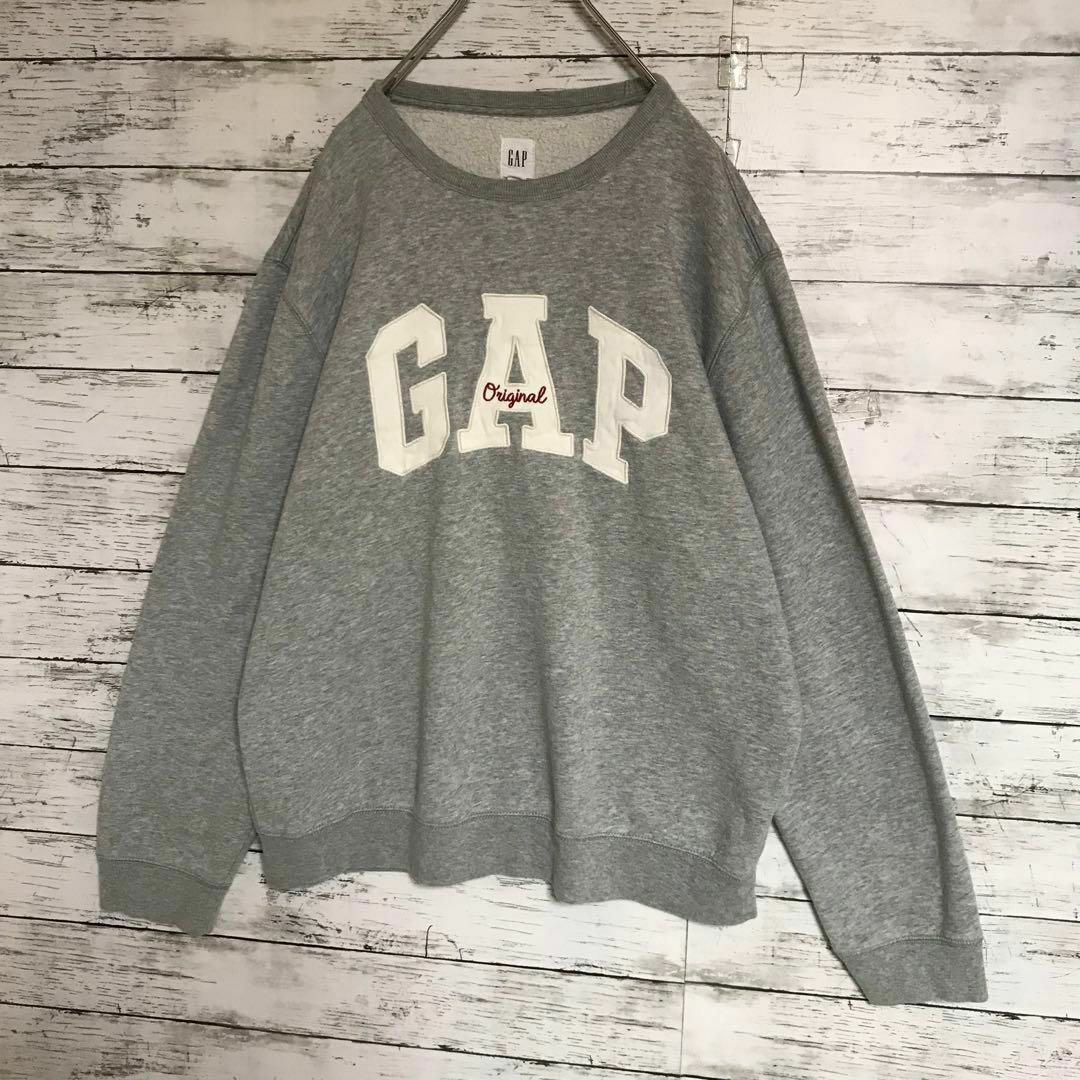 GAP(ギャップ)の【人気Ｌサイズ】ギャップ　センターデカロゴスウェット　裏起毛　グレー　E839 メンズのトップス(スウェット)の商品写真