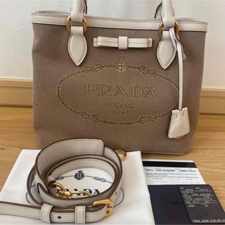 極美品　PRADA プラダ　ロゴジャガード 2wayショルダーバッグ