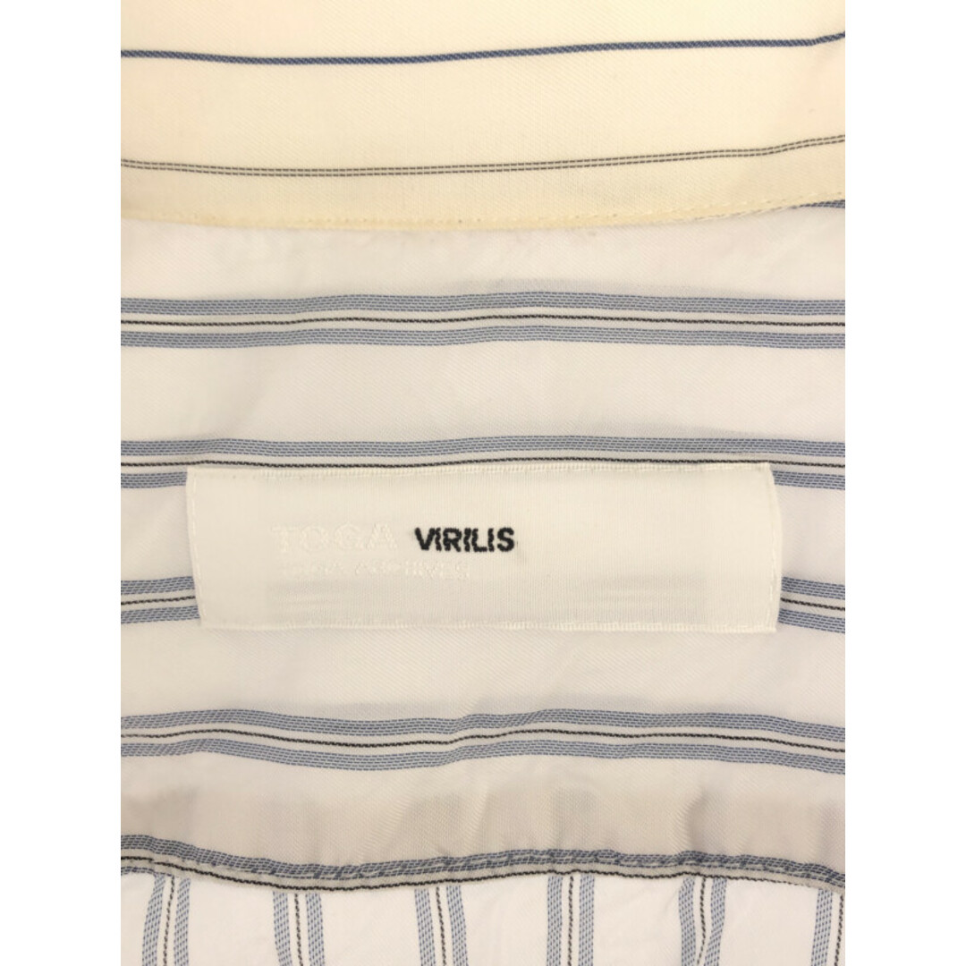 TOGA VIRILIS トーガ ビリリース 20SS オープンカラーショートスリーブストライプシャツ ホワイト×ブルー 46 2