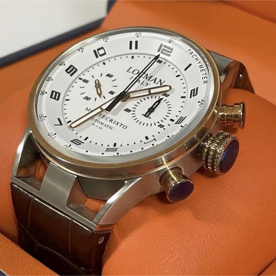 LOCMAN ロックマン クロノグラフ ホワイト 自動巻き 腕時計-