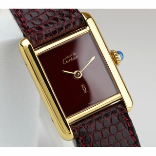 カルティエ(Cartier)の美品 カルティエ マスト タンク レッド SM 手巻き Cartier(腕時計)