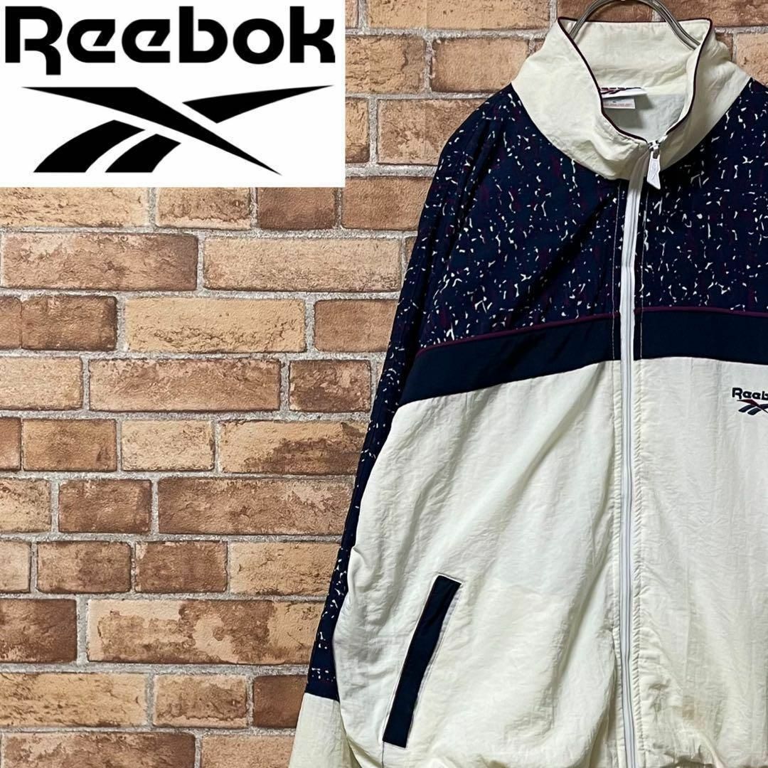 Reebok リーボック　ナイロンジャケット　サイズM 刺繍ロゴ 90s