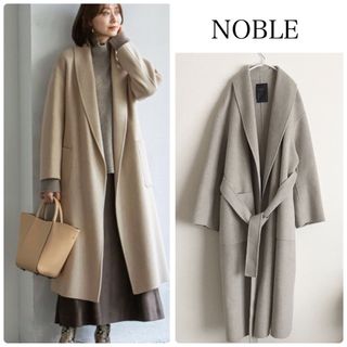 noble 腰ベルト付きロングコート