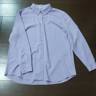 ユニクロ(UNIQLO)の美品⭐️ユニクロ XLレーヨンブラウス パープル(シャツ/ブラウス(長袖/七分))