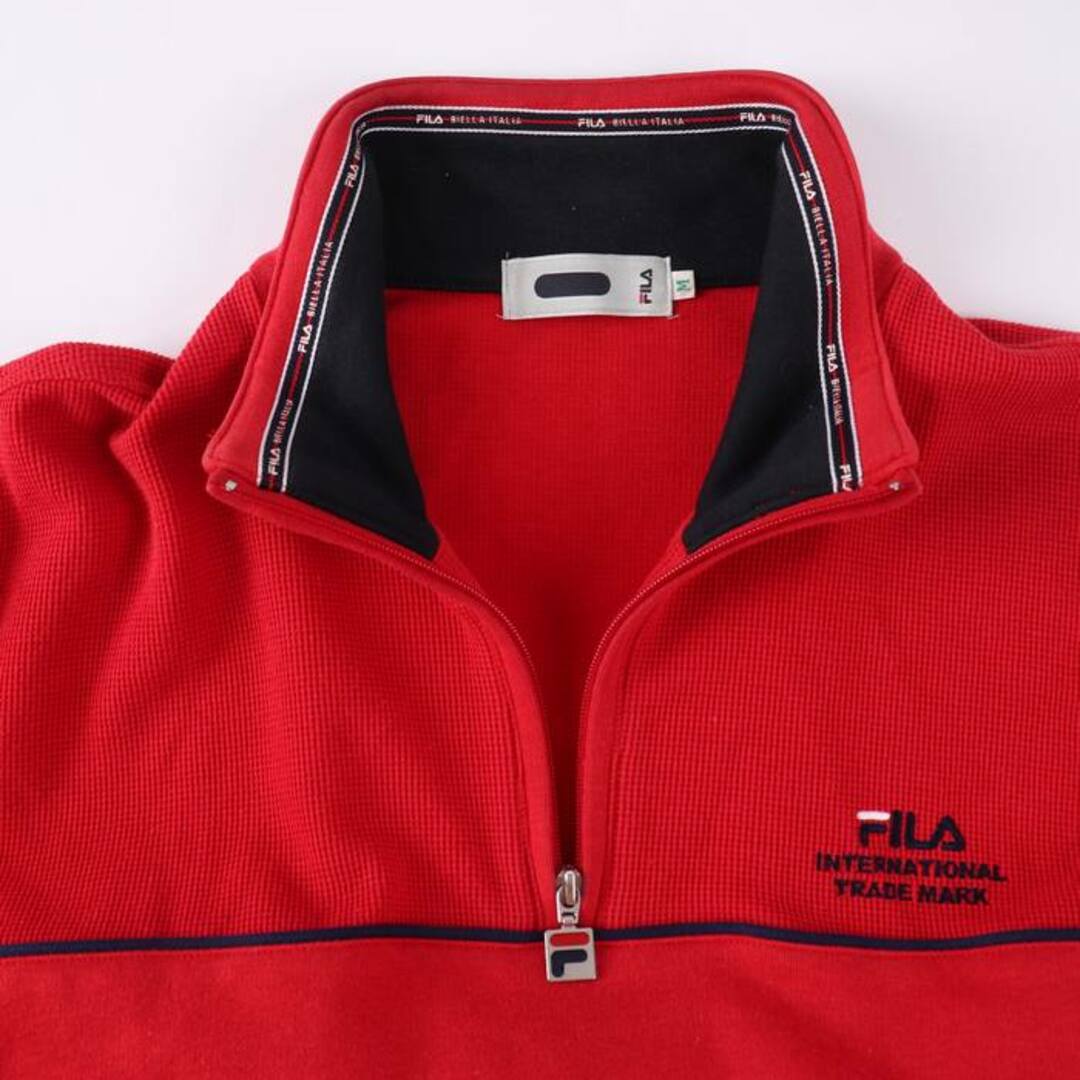 FILA - フィラ 長袖スウェット スエット ハーフジップ モックネック