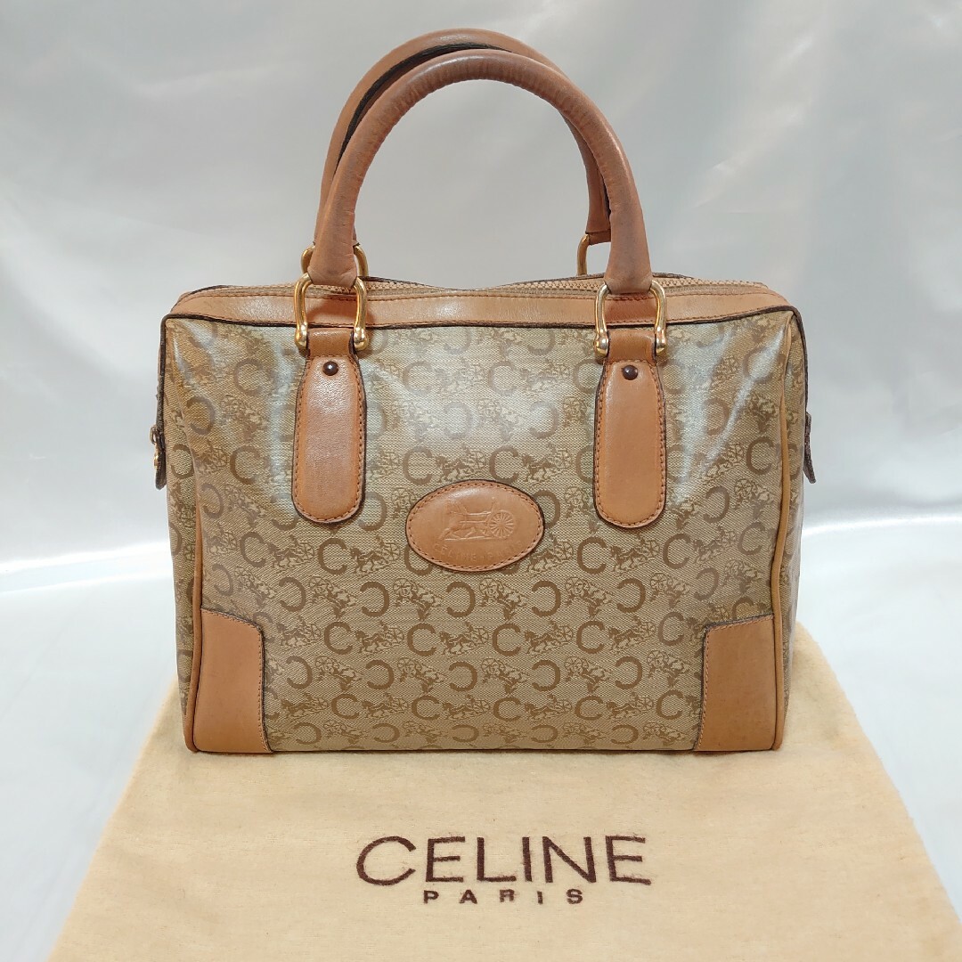 CELINE マカダム柄 ハンドバッグ