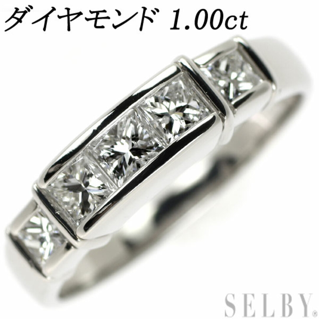 Pt900 プリンセスカット ダイヤモンド リング 1.00ct-