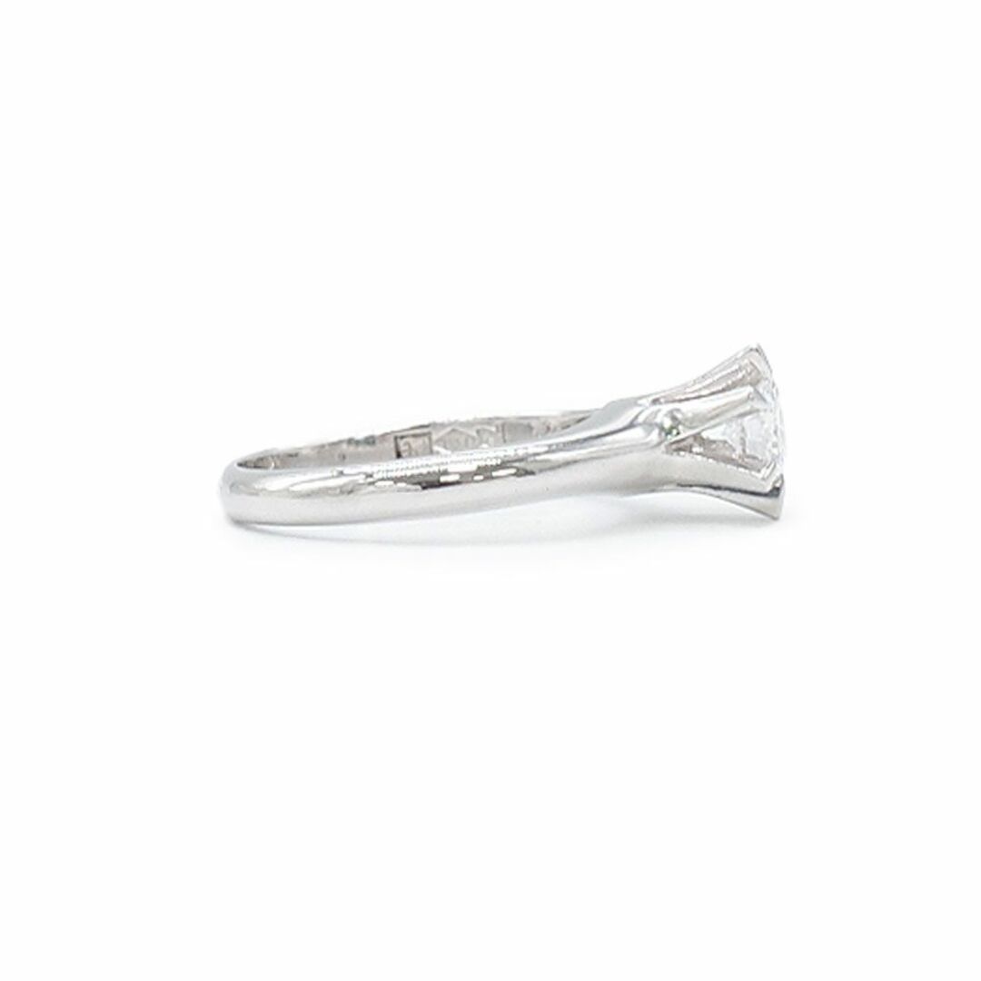 美品 指輪 エンゲージリング ティファニーセッティング 10号 Pt900 ダイヤモンド 0.30ct E VVS2 立て爪 6本爪 シルバー