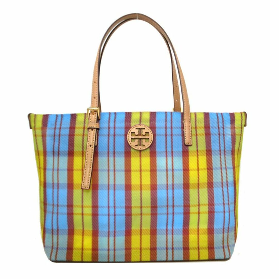 ゴールド系【新品】トリーバーチ バッグ トートバッグ TORY BURCH チェック柄 エマーソン メッシュ E/W マーケット トート 肩掛け 146732 アウトレット レディース