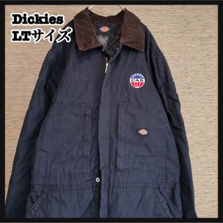 ディッキーズ(Dickies)の【ディッキーズ】つなぎ長袖　オールインワン　ダック地　ネイビー　企業ロゴ　刺繍W(サロペット/オーバーオール)