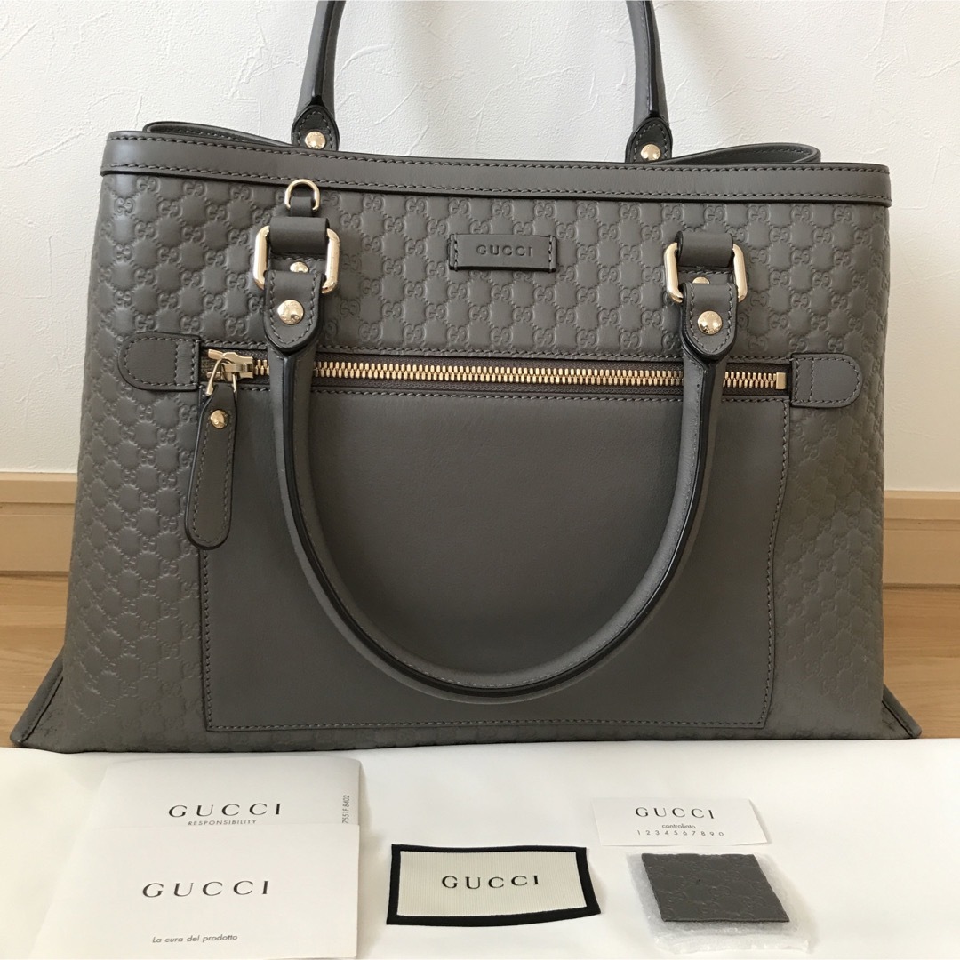 新品同様　極美品　GUCCI グッチ マイクログッチシマ トート　ハンドバッグ | フリマアプリ ラクマ