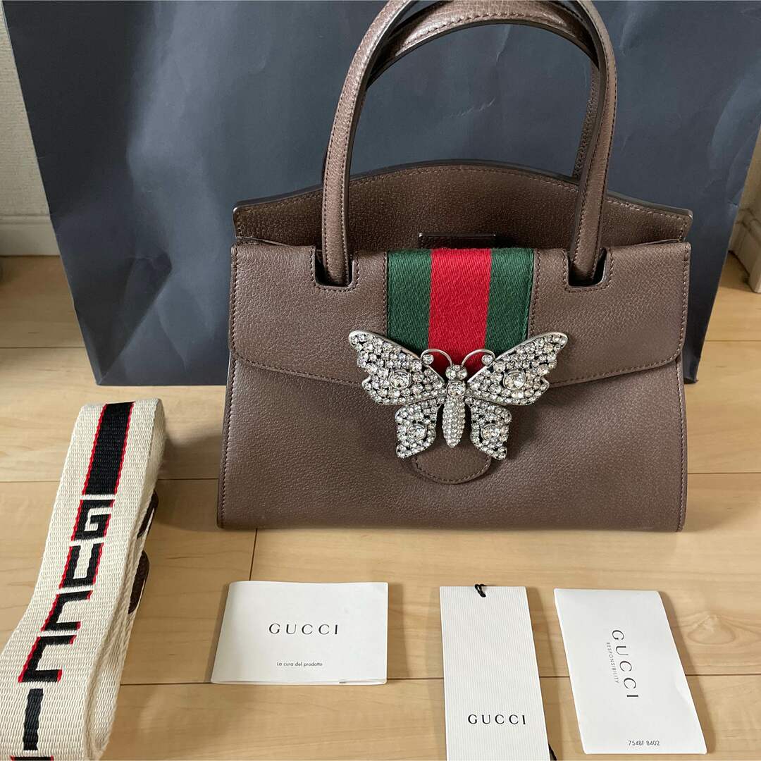 Gucci(グッチ)のGUCCI トーテム　バタフライ　ビジューバック レディースのバッグ(ハンドバッグ)の商品写真