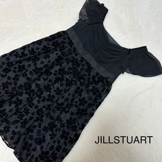 【JILLSTUART】 シースルーチュニック　ワンピース　黒　花柄　M