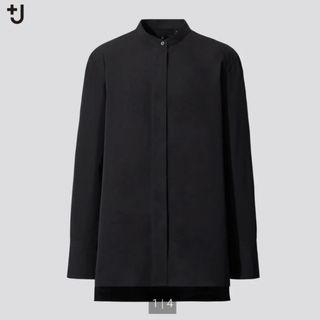 ユニクロ(UNIQLO)の【美品】綿100% ユニクロ＋J  スーピマコットン スタンドカラーシャツ(シャツ)