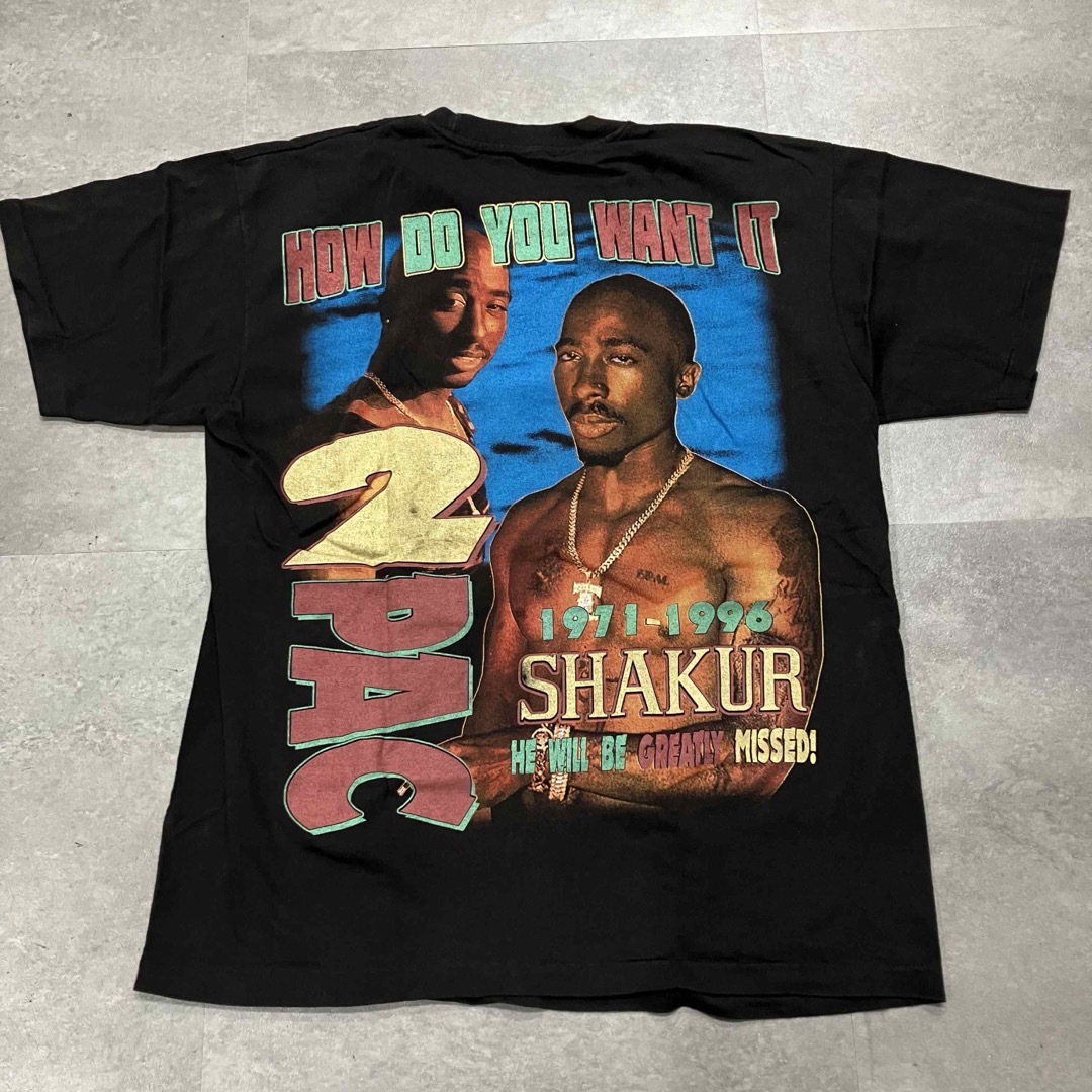 VINTAGE 2PAC ラップTシャツ/シングルステッチ/デカプリント-